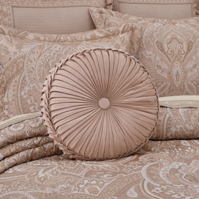 J.Queen New York Fiorello Tufted Round Decorative Throw Pillow, , rollover