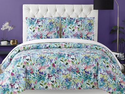 Christian Siriano NY Dahlia 3 Piece Full/Queen Duvet Cover Set, Multi, rollover