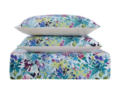 Christian Siriano NY Dahlia 3 Piece Full/Queen Duvet Cover Set, Multi, large