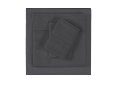 Christian Siriano NY 4 Piece Queen Sheet Set, Dark Gray, large