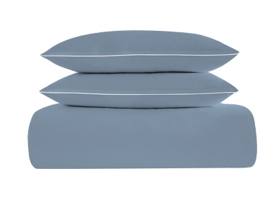 Christian Siriano NY 3 Piece Full/Queen Duvet Set, Blue, rollover