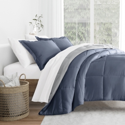iEnjoy Home Full/Queen Comforter Set, Stone/Light Gray, rollover