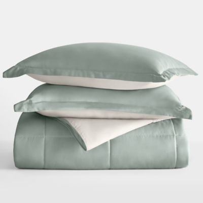 iEnjoy Home Full/Queen Solid Comforter Set, Eucalyptus, large