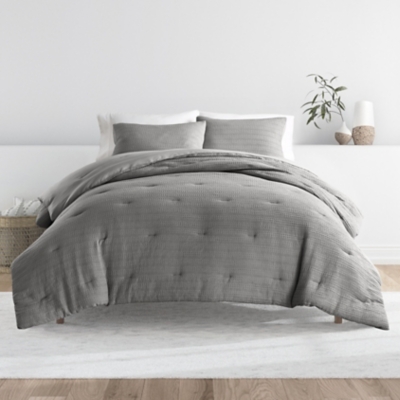 iEnjoy Home 3 Piece Full/Queen Comforter Set, Fog, rollover