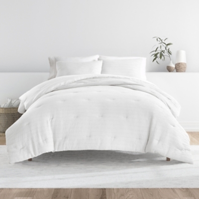 iEnjoy Home 3 Piece Twin/Twin XL Comforter Set, White, rollover
