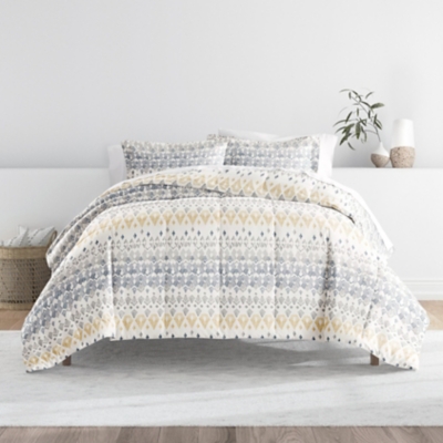 iEnjoy Home Mayan Stamp Full/Queen Comforter Set, Gray, rollover