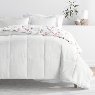 iEnjoy Home Meadow Floral Stripe King/California King Comforter Set, Pink, rollover