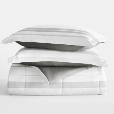 iEnjoy Home Fog Stitched King/California King Comforter Set, Gray, large