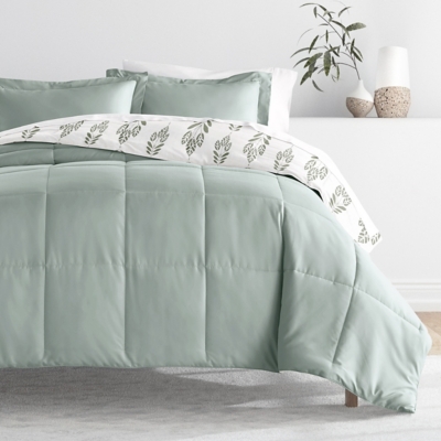 iEnjoy Home Folk Leaves Full/Queen Comforter Set, Eucalyptus, rollover