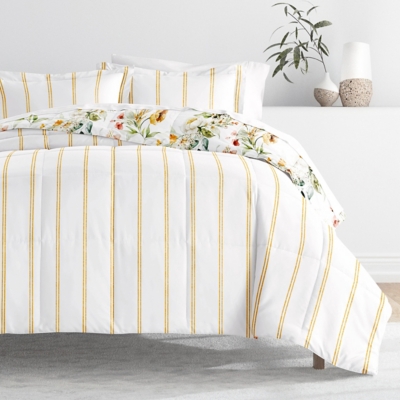iEnjoy Home Chintz Floral Stripe Full/Queen Comforter Set, Clay, rollover