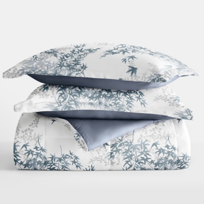 iEnjoy Home Bamboo Leaves Full/Queen Comforter Set, Stone, large