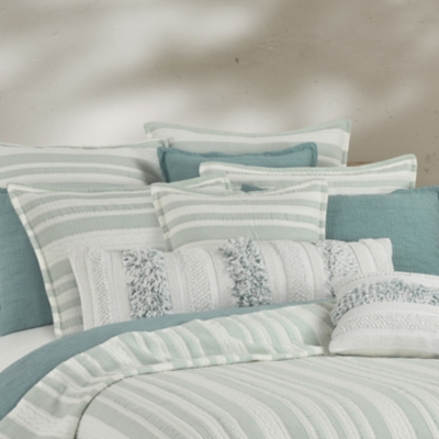 White Sand Cyprus Standard Sham, Aqua, rollover