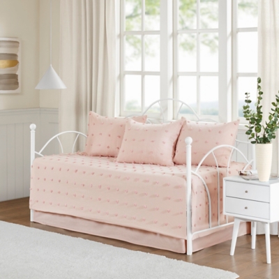 Urban Habitat Cotton Jacquard Daybed Set, Pink, rollover