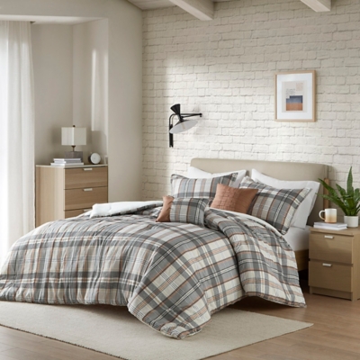 Intelligent Design Plaid Full/Queen Comforter Set, , large