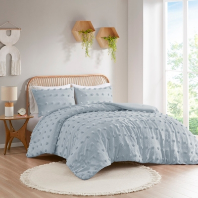 Intelligent Design Clip Jacquard Full/Queen Comforter Set, Blue, large