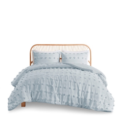 Intelligent Design Clip Jacquard Full/Queen Comforter Set, Blue, rollover