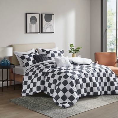 Intelligent Design Checkered Full/Queen Comforter Set, , large