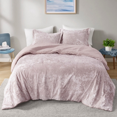 Intelligent Design Crushed Velvet Sherpa Reversible Full/Queen Comforter Set, Lavender, large
