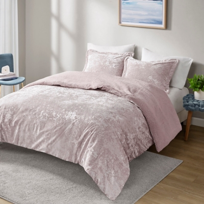 Intelligent Design Crushed Velvet Sherpa Reversible King/California King Comforter Set, Lavender, large