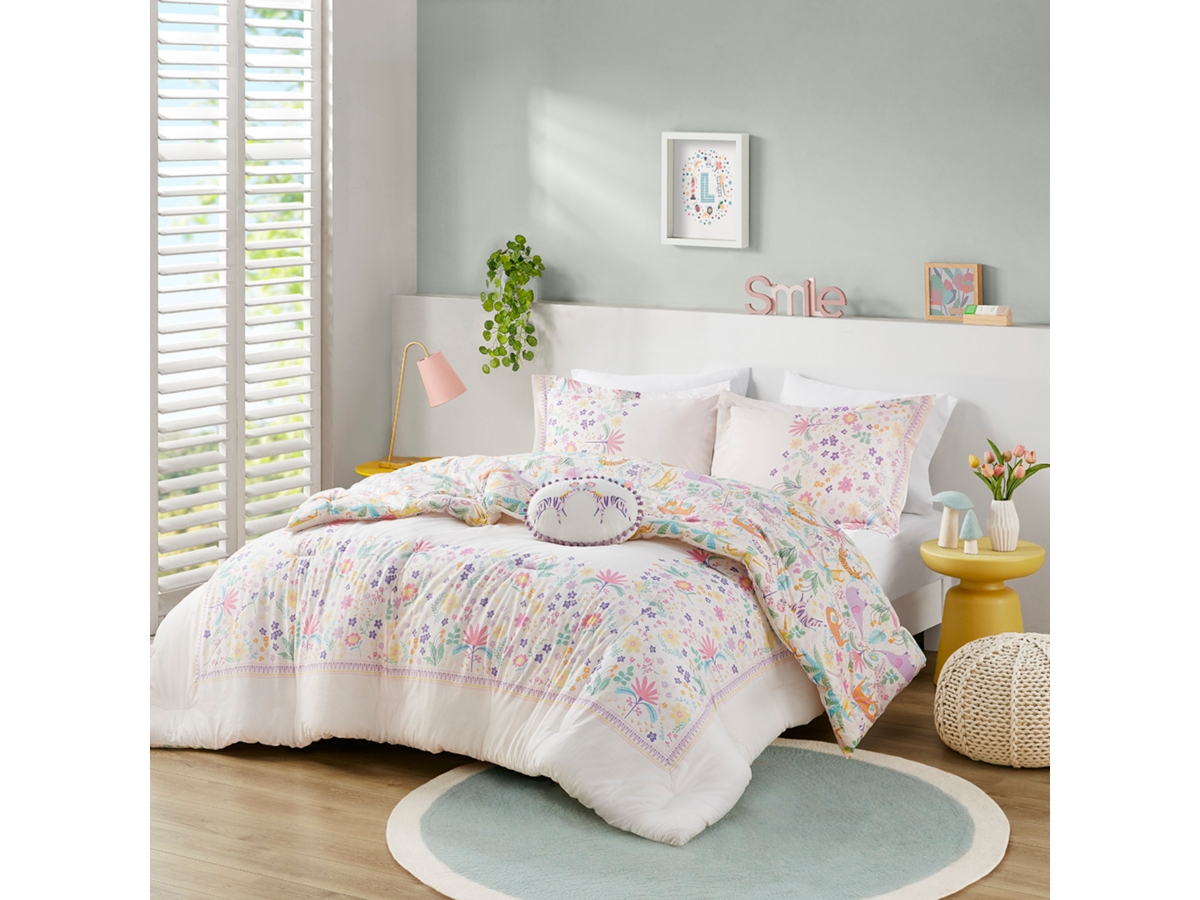Urban Habitat Kids Reversible Twin Comforter Set with Throw Pillow