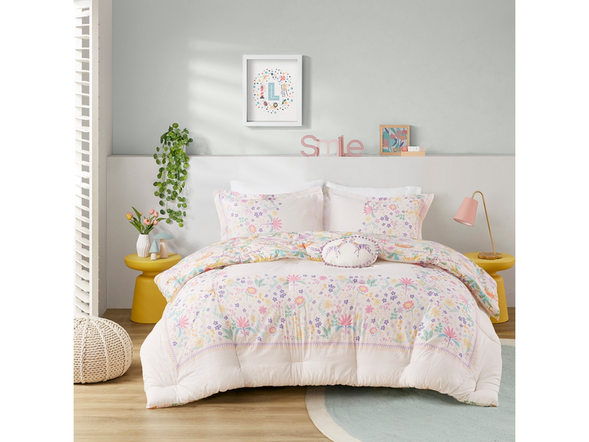 Urban Habitat Kids Reversible Twin Comforter Set with Throw Pillow