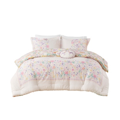 Urban Habitat Kids Reversible Cotton Full/Queen Comforter Set with Throw Pillow, Purple, rollover