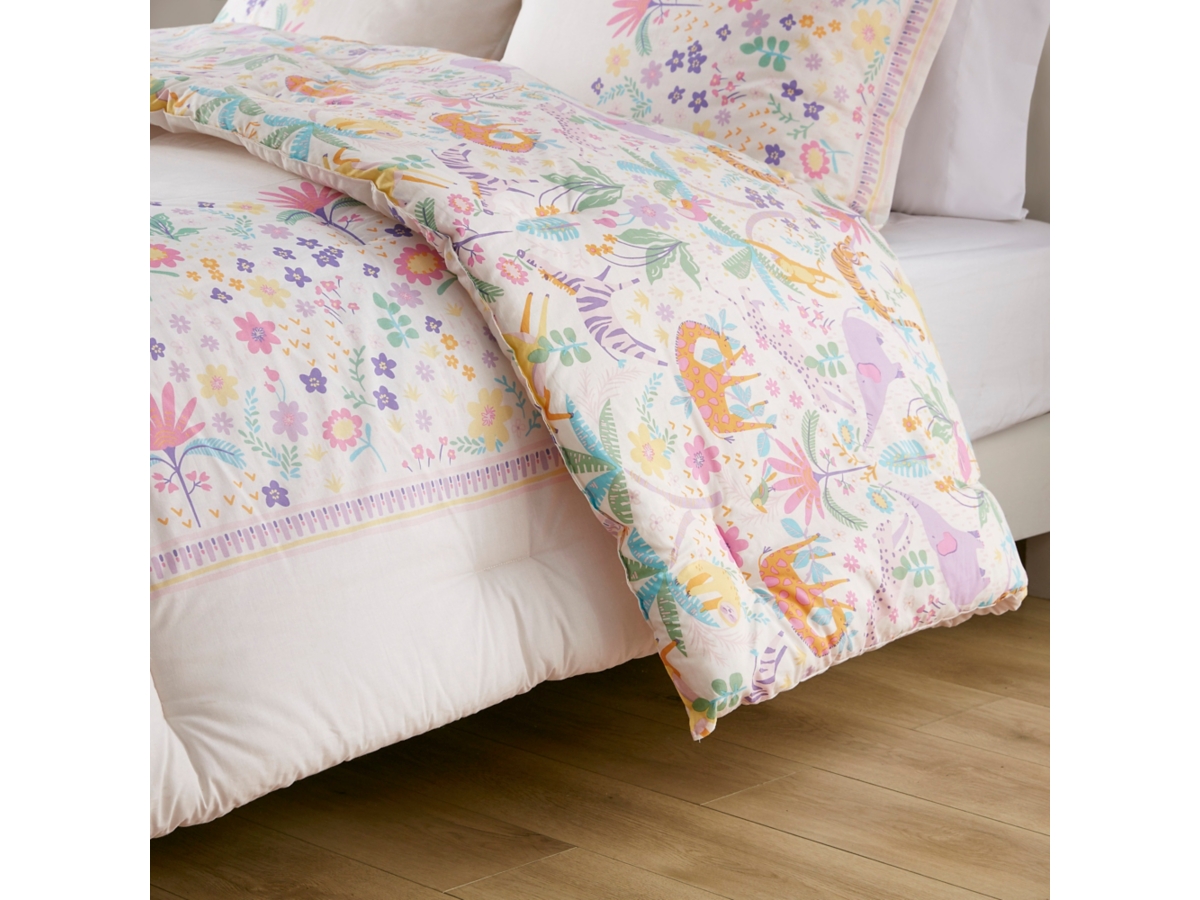 Urban Habitat Kids Set piumino, sole, emoji sorridente, stampa reversibile con arcobaleno e nuvole, alternativa al piumino, biancheria da letto per tutte le stagioni, federa abbinata, cuscino da