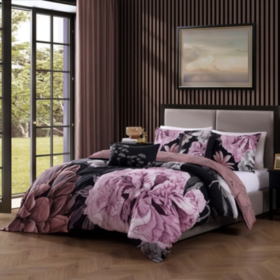 Bebejan® Midnight Meadow 5 Piece Reversible Queen Comforter Set, Black, large