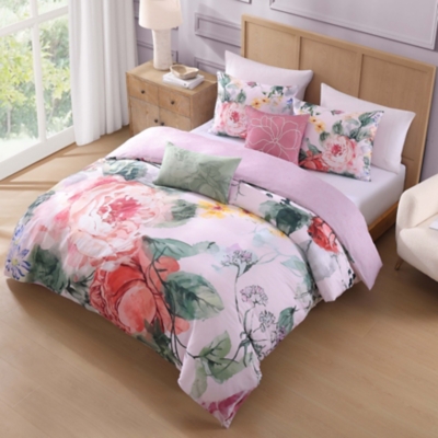 Bebejan® Pinky Roses 5 Piece Reversible Queen Comforter Set, Pink, large