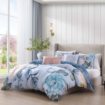 Bebejan® Garden in the Sky 5 Piece Reversible Queen Comforter Set, Blue, large