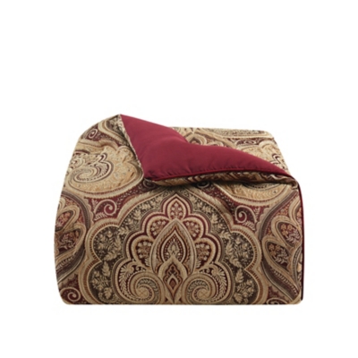 J. Queen New York Calistoga California King 4 Piece Comforter Set, Crimson, rollover