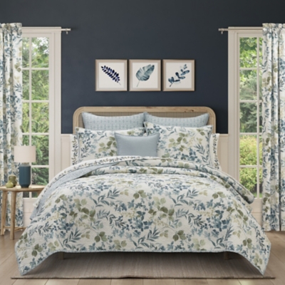 Royal Court Evergreen King/California King 3 Piece Quilt Set, Blue, large