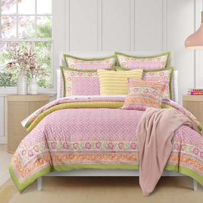J. Queen Bold Shiloh Full/Queen 3 Piece Comforter Set, Pink, large