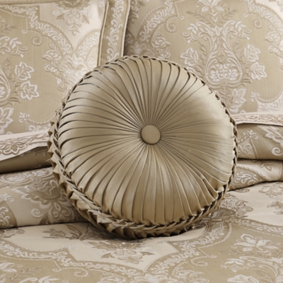 J. Queen New York Sondra Tufted Decorative Throw Pillow, Gold, rollover