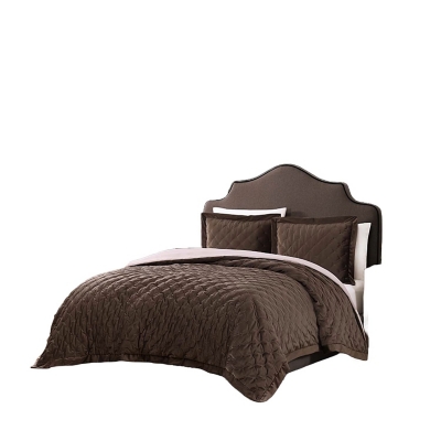 Bebejan® 3 Piece Queen Comforter Set, Dark Brown, rollover