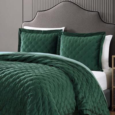 Bebejan® 3 Piece King Comforter Set, Hunter Green, large