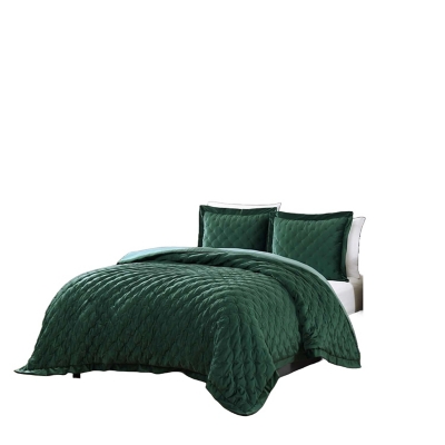 Bebejan® 3 Piece King Comforter Set, Hunter Green, rollover