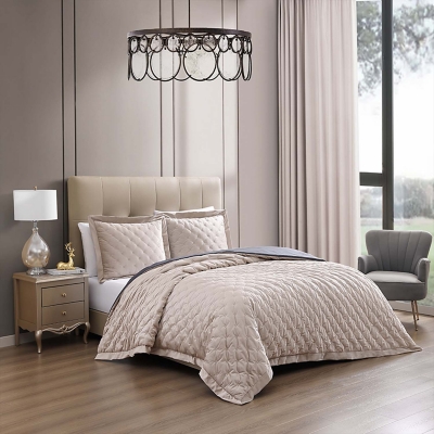 Bebejan® 3 Piece King Comforter Set, Tan, large