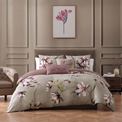 Bebejan® Purple Lilies 5 Piece Reversible King Comforter Set, Purple, large