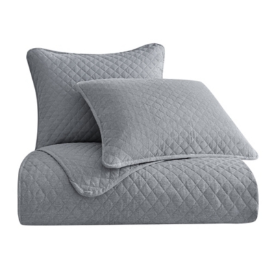 Indigo Hill Anna Diamond 3-Piece Full/Queen Quilted Coverlet Set, Gray, large