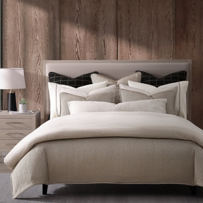 HiEnd Accents Chenille 3-Piece King Duvet Set, Sand, rollover