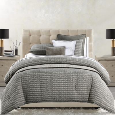 HiEnd Accents Fenton 3-Piece King Comforter Set, Taupe/Gray/Cream, rollover