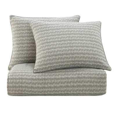 HiEnd Accents Fenton 3-Piece King Comforter Set, Taupe/Gray/Cream, large