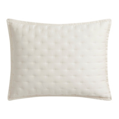 HiEnd Accents Lyocell 2-Piece Quilt Pillow Sham Set, Ivory, rollover