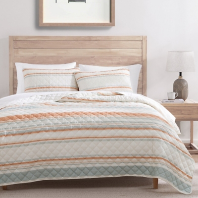 Indigo Hill Mystic 3-Piece Full/Queen Quilt Set, Coral, rollover