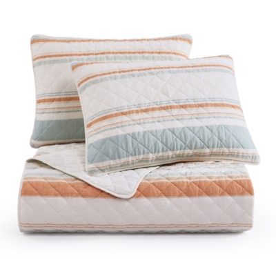 Indigo Hill Mystic 3-Piece Full/Queen Quilt Set, Coral, large