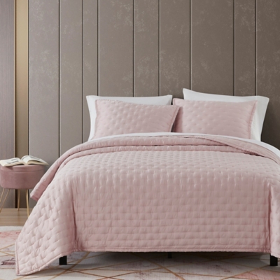 HiEnd Accents Lyocell 3-Piece Full/Queen Quilt Set, Blush, large