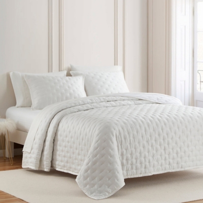 HiEnd Accents Lyocell 1-Piece Full/Queen Quilt, White, rollover