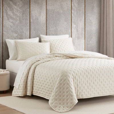 HiEnd Accents Lyocell 3-Piece Full/Queen Quilt Set, Ivory, large