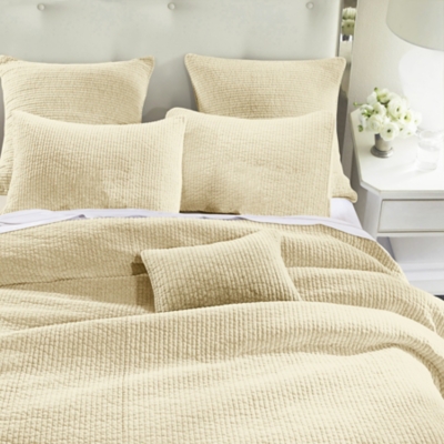 HiEnd Accents Stonewashed Full/Queen Velvet Quilt, Light Tan, rollover